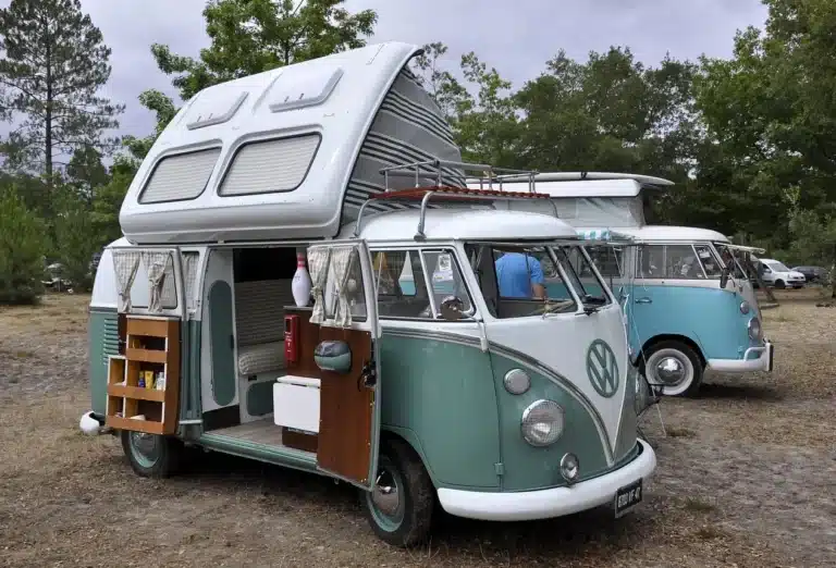 Photo of 1960's Split Window Combi decked out as a campervan